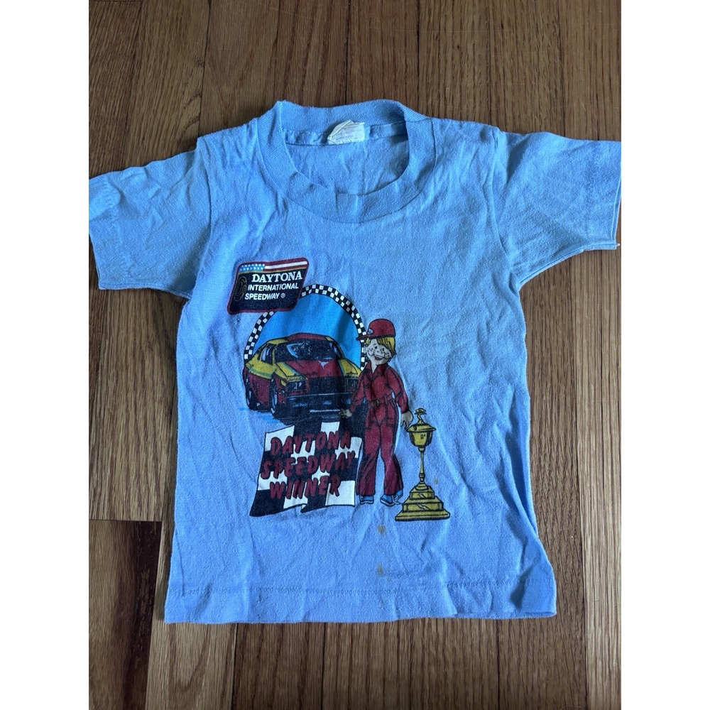 Vintage 80s Daytona International Speedway NASCAR Single Stitch Sherry Sz 4  Kid